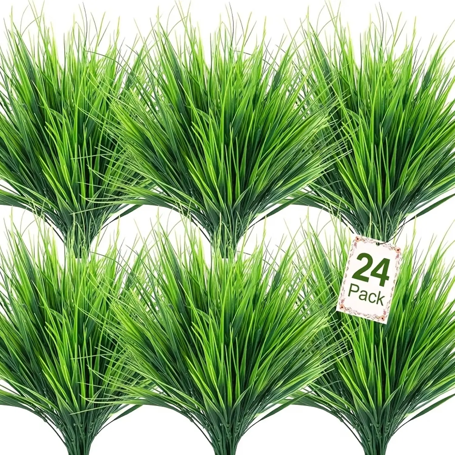 24 pieces of artificial wheatgrass stems, Fake Plastic Plants, suitable for gardens, weddings, porches, window sills flower boxes, home and outdoor decorations, Artificial Plants