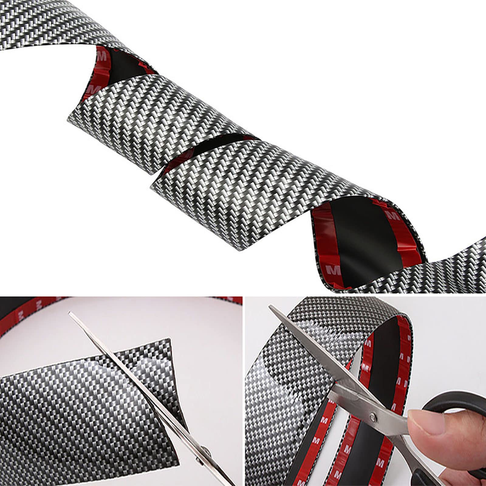 Car Door Edge Entry Guards Waterproof Carbon Fiber Threshold Protector Tape Multipurpose Carbon Fiber Car Door Sill Guard Protector Self-Adhesive Flexible Car Sticker Protector for Car SUV Truck Door Entry Guards