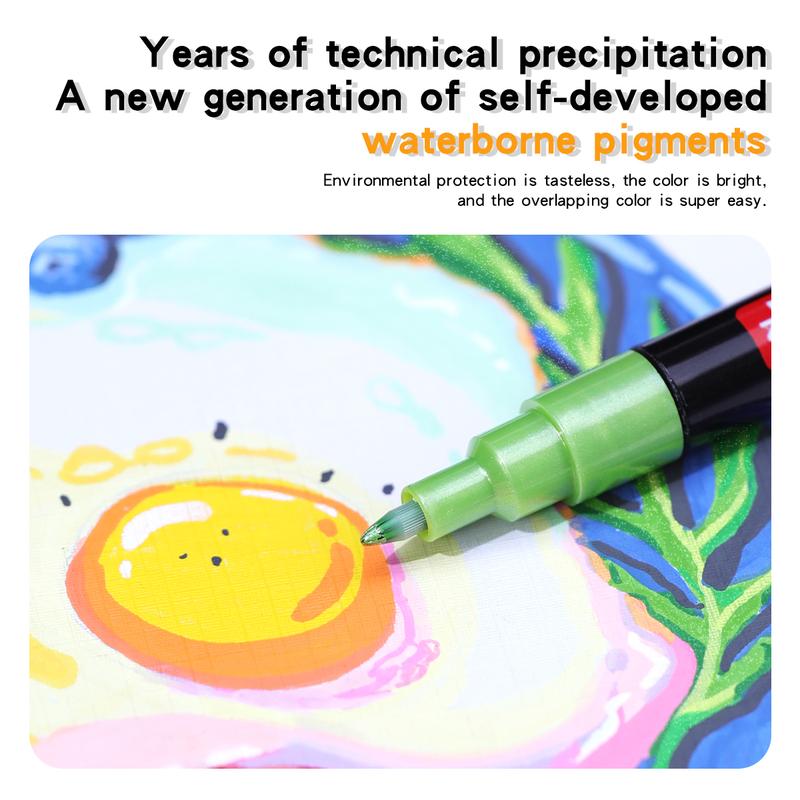 ZiBEEF 240 Acrylic Paint Markers,Fine Tip Acrylic Paint Pen, Waterproof & High Saturation Ideal for Wood, Metal, Plastic, Canvas, Fabric, Glass, Ceramic, Rock Painting DIY Art Supplies