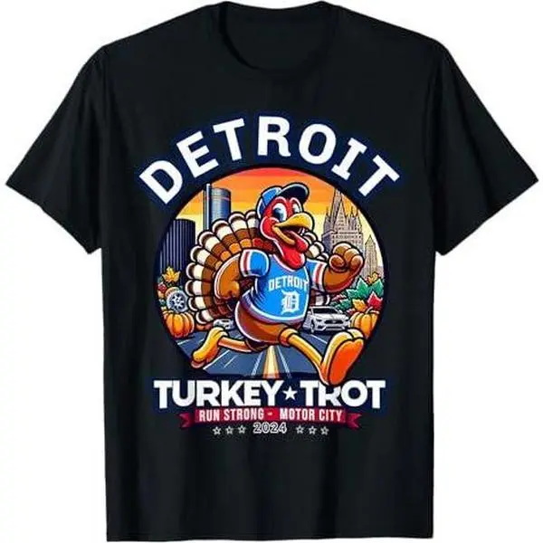 Detroit Michigan Turkey Trot Squad Thanksgiving 2024 T-Shirt