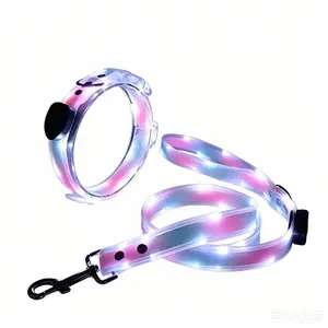 Nighttime Dog Walking Gadget LED Flashing Leash Pet Anti-Loss Device Anti-Collision Collar for Large Medium and Small Dogs