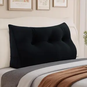 Wedge Pillow Headboard,Bed Wedge Pillow for Headboard, Headboard Pillow , Support Cushion for Sitting up in Bed - Features Removable Washable CoverBlack,Size39x8x20 in
