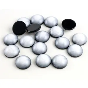 New Fashion 40pcs 12mm White Gray Colors Stylish Brushed Style Flat back Resin Cabochons Cameo-V5-09