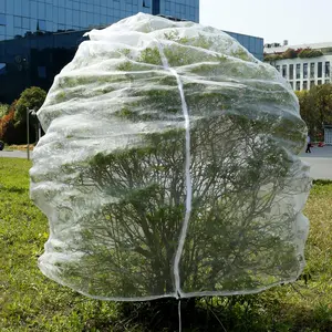 Large fruit tree protection netting in 6-pack (2.62ft x 3.22ft and 3.22ft x 4.92ft), garden netting with zippers and drawstrings, for protecting trees, vegetables, and flowers and keeping birds out.