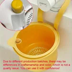 Kitchen Sink Food Waste Filter Basket with One-Button Drain Mesh, Clip-On Design, Detachable, Storage Organizer for Kitchen Sinks