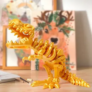 New 3D Printed Dragon Tyrannosaurus Rex Skeleton Joint Transformable Figurine Dinosaur Figurines Handmade Gift Craft Decoration