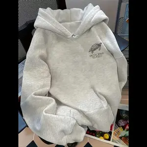 Women's cartoon printed hoodie, loose sportswear, thick fabric spring and autumn casual wear, comfortable daily wear