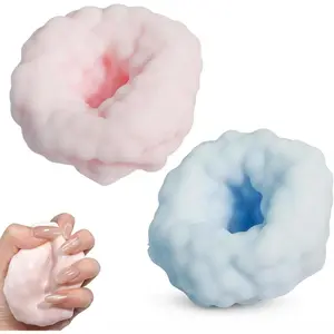 Crunchy Squishy Noisy Balls Ice Skin Fidget Sensory Squishies - Handmade Grape Crystal Mochi Stress Relief Set, Glutinous Rice Cake Anxiety Fidgets Tool with Keychain, Hover Spinner, Multicolor Rainbow Star Pit Starter