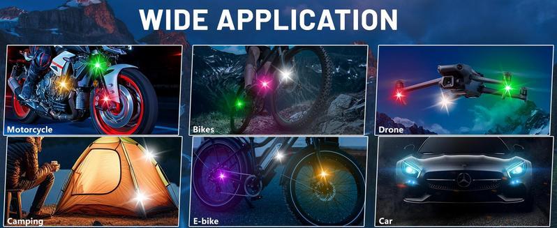 6PCS Wireless Led Strobe Lights with Remote Control ,Drone Strobe Light, RechargeableEmergency Lights,LED Anti-Collision Lights for Car, Motorcycle, Drone, Bike