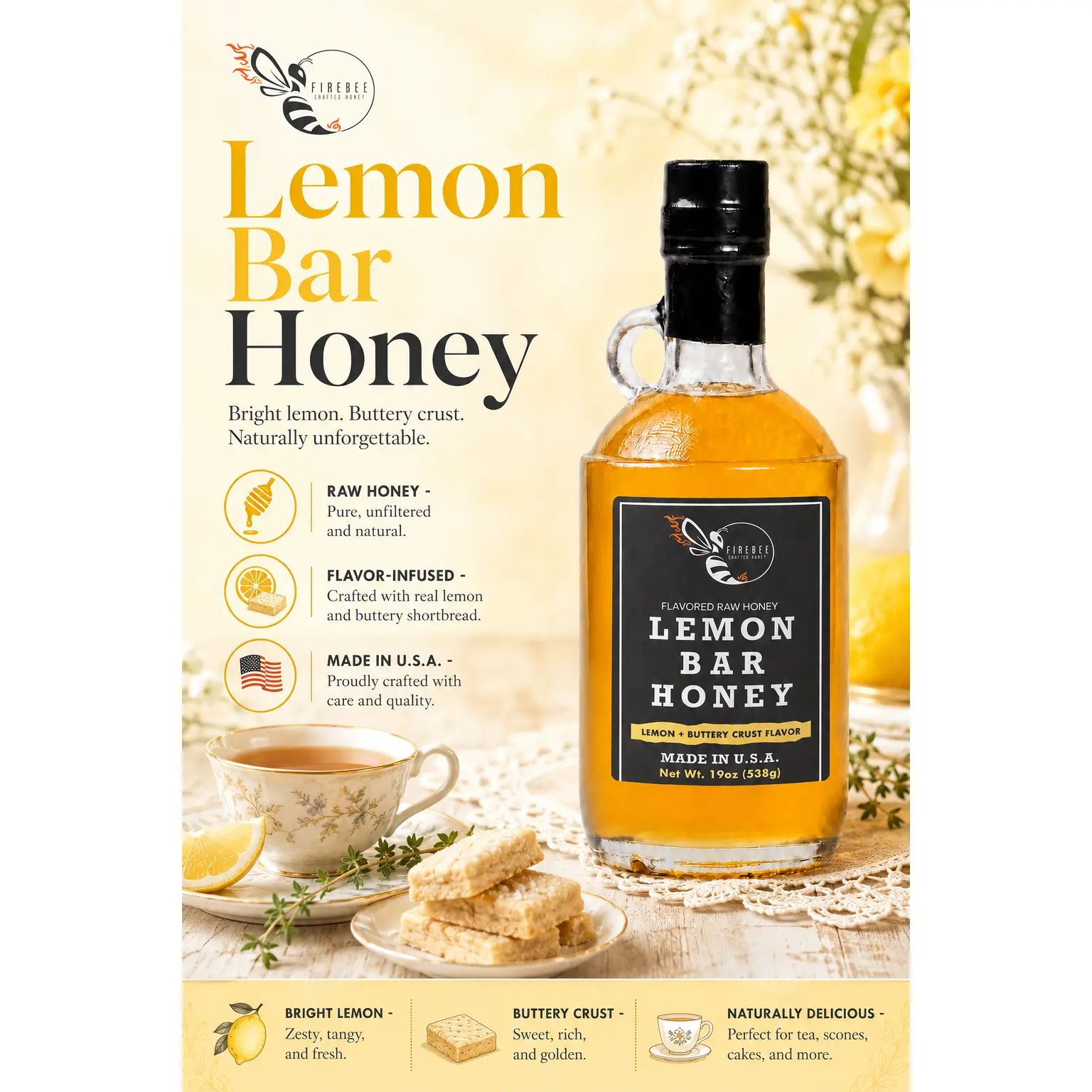 Firebee Lemon Bar Honey