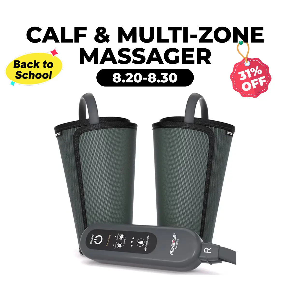 CINCOM Calf Massager - Multi-Target, Portable, Vibration Massage Device with Adjustable Fit, Customized Settings for Optimal Relaxation, Ideal Gift for Mother's Day, Birthdays, Multi-Target Massage Devices, Portable Massage Devices,summerwins