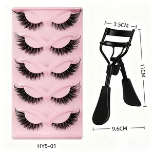 Cat-eye Curled 3D Makeup Volume False Eyelashes, Thick Voluminous Shaping, Eye Enlarging Tool for Western Beauty Enthusiasts, Party Use, HY5-01