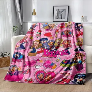 Bratz Cartoon 3D Printed Girls Blanket,Flannel Soft Throw Blanket for Home Bedroom Bed Sofa Picnic Office Hiking Cover Kids Gift