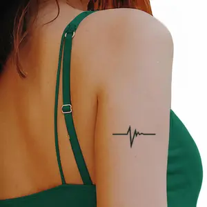 Minimalist Heartbeat Temporary Tattoo Stickers | 4PCS Waterproof & Long-Lasting ECG Tattoo for Men & Women - Realistic, Fade-Proof for Wrist, Chest &