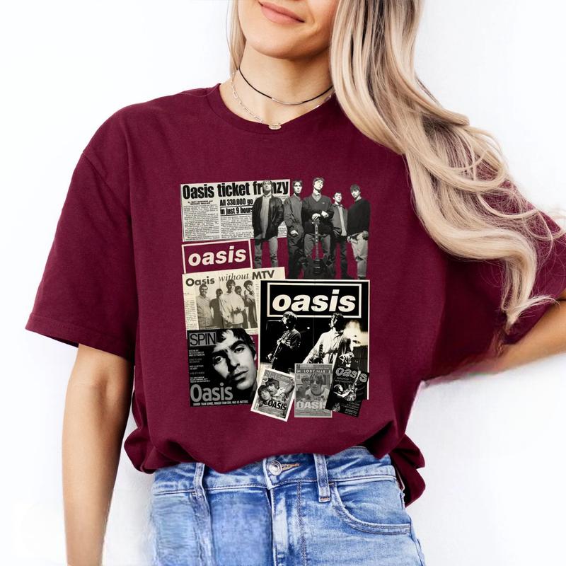 2025 Oasis Snoopy Peanuts Punk Rock Tour T-shirt, Graphic Tees, Rock Music Lover T-Shirt, Casual Wear, Gift For Fans, Comfortable Unisex T-shirt