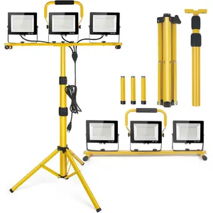 21000Lumen LED Work Lights with Stand - 3  Portable Work Light on Stand - IP66  Tripod Worklights for Outdoor Indoor Job Site Workshop Garage Construction Site Lighting