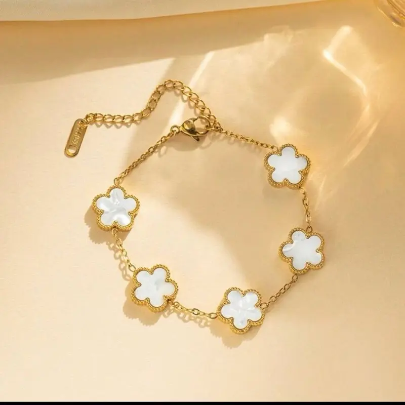 stainless steel bracelet women’s gold and white