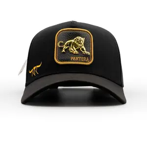 THE KING RANCH panther Blac/Blac Baseball Cap with Gold Embroidery Be Real Without Screwing Anyone Design Black Material Unique Text Design
