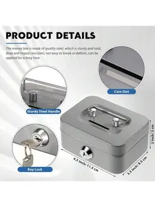 Mini Lockable Metal Piggy Bank, Newest Upgraded Compact Coin Box with Coin Slot, Secure Lock and Keys, Portable for Kids’ Money Management, Home Decor Ornaments (Multi Colors)