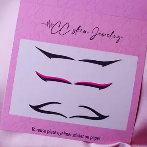 Luxury Eyeliner Stickers- Pink Pack of 3- Reusable, Hypoallergenic, Waterproof, Smudgeproof Makeup Flawless adhesive eyeliner
