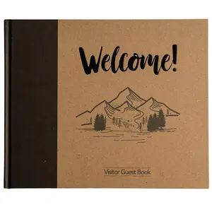 Paper 'n Such Cabin Guest Book for Vacation Homes -Kraft Hardcover- Registry Sign in Log Book Register Book for Business – Visitor Sign in Sheets - Cabins, Rentals, Vacation Homes - 120 Pages - 10x8