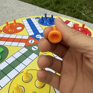 Ludo Board Game Jackaroo, Includes Board, 24 Pieces (6 Colors), 2 Dice, Perfect for Family Outdoor Games, Party Activities, Christmas Gift