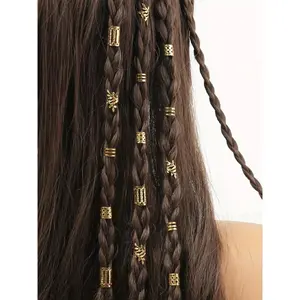 Jewelry for Braids Women Accessories, Hair Beads for Braids, Gold Silver Hair Accessories, Braids Rings Cuffs Clips for Dreadlock Accessories Dreadlock Beads Metal Hair Clips Decoration
