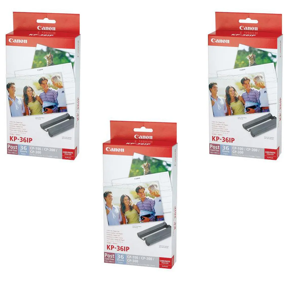 Canon KP-36IP Color Ink & Paper Set for CP Printers, 4x6" Standard Size Paper Sheets, 36 Sheets, 3-Pack