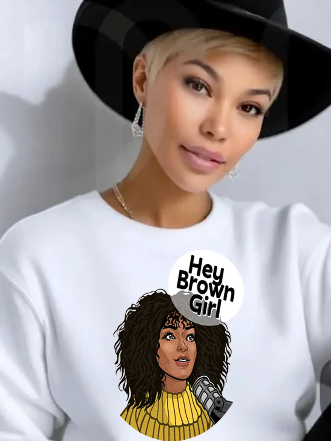 Eden Fern Hey Brown Girl Statement Peace Sweatshirt