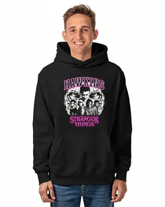 Stranger Things Hoodie Men's Hawkins Cast Design Pullover Sweatshirt