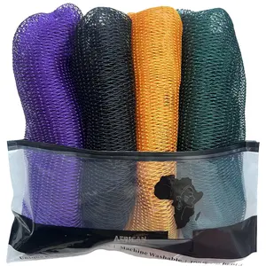 African Exfoliating Net Sponge, Ethically Sourced from Nigeria Bath Sponge Bath Sponge Shower(Black/Violet/Green/Yellow/Pink)