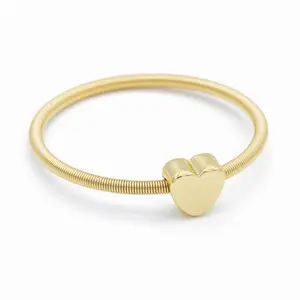 DIA Gold Heart Charm Ring