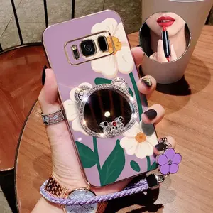 1 Piece Beautiful garden with lanyard Pattern Protection Suitable For Samsung S8 Phone Cases s8 Comfortable feel Case Featuring Durable For Entertainment