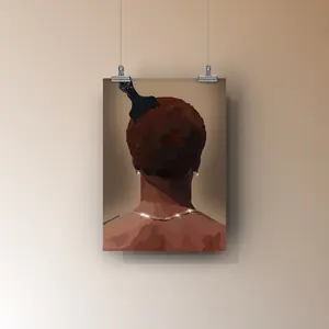 Afro Art Print, Black Men Wall Art, Black Is Beautiful Poster, Afro Pick Artwork, Black Owned Wall Art, Home Decor, Room Decor, Unframed