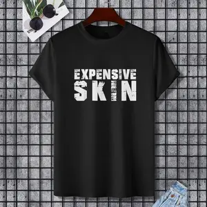 Expensive Skin Funny Tattoo Lovers Gift For Men And Women T-Shirt, 100% Cotton, Single Side Printed, Black Short Sleeve T-shirt, Gift for Family Friends, S-XXXL, 1 pc, Fabric Weight 180g