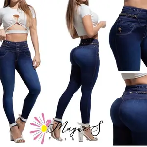 J160-90735-Push Up Colombian Jean Women's Stylish Denim with Enhanced Butt Lift Effect