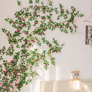 Wall decoration gift for girls [Easter]  rose vine, artificial flower vine, plastic flower, ceiling decoration, air conditioning and water pipe cover, balcony decoration outdoor fall fake