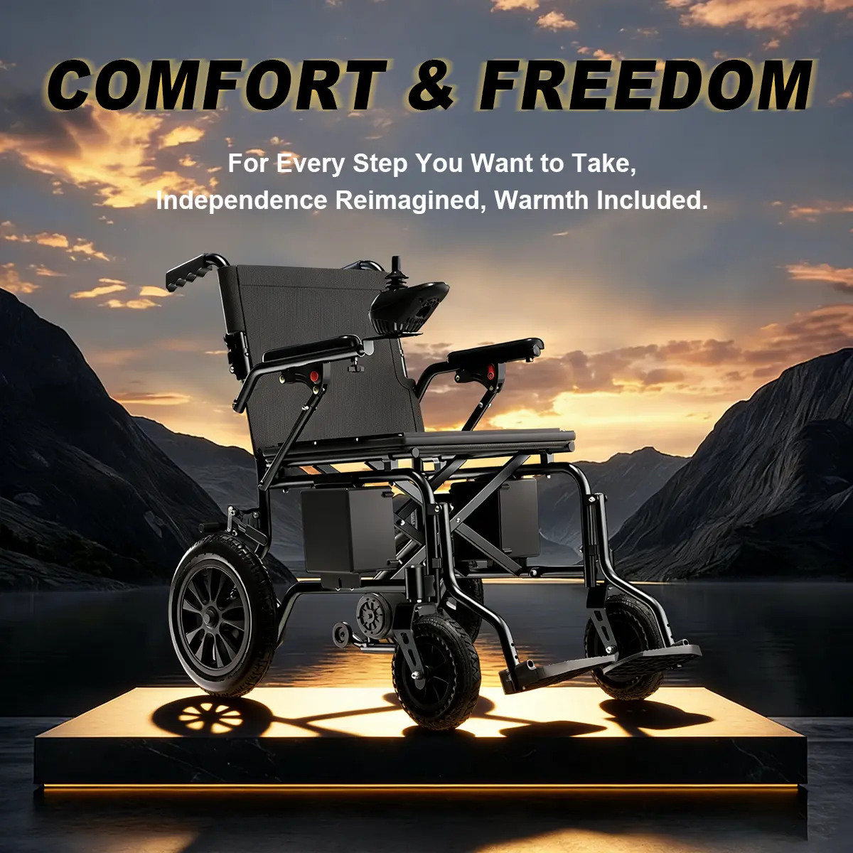 DPRO-Z.300LB 500W Foldable Power Wheelchair, All-Terrain with Long Range, Folds Flat for Easy Car & Home Storage, Ideal for Adults & Seniors