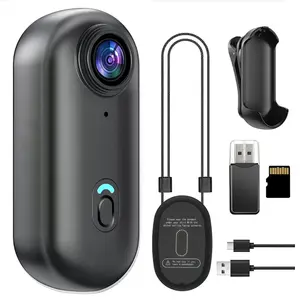 4K Action Camera Thumb Tiny Magnetic Hands-Free Wearable Helmet Cam POV Body Cam 360° Clip 120° Wide-Angle 90Min Waterproof Sports Camera for Cycling Motorcycle Vlogging Pets Mini Portable Mount Anywhere Spring Clip Gift for Boys Girls TikTok Creator