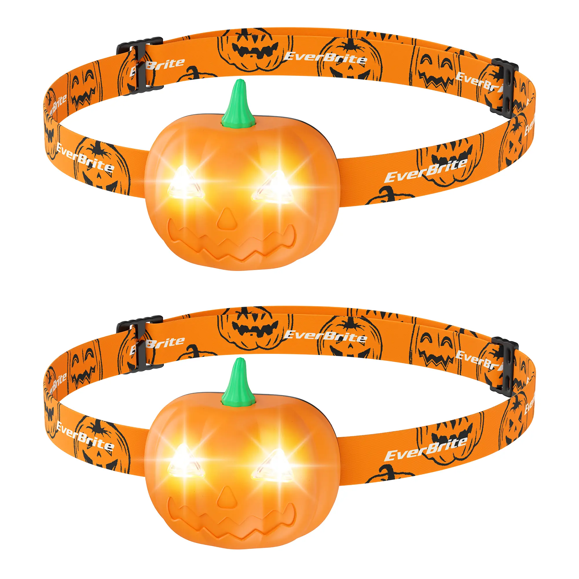 #summersale EverBrite Halloween Pumpkin Headlamp for Kids Halloween Gifts for Children,2 Modes LED Head Lamp, Adjustable Headband Halloween Party Favors for Kids, Orange Spot & Strobe Lights 2 Pack