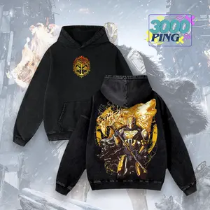 Destiny 2 Hoodie Iron Banner Lord Saladin Graphic, Vintage Acid Wash Sweatshirt, Young Wolf Gamer Merch, Iron Lords Pullover, Unisex Cotton Top