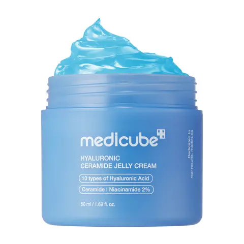 [medicube] Hyaluronic Acid Moisturizing Jelly Cream | Daily Moisturizer for All Skin Types | Long-lasting Hydration with Hyaluronic Acid, Ceramides, Multi Peptides | Supports Skin's Natural Barrier | 1.09 fl.oz