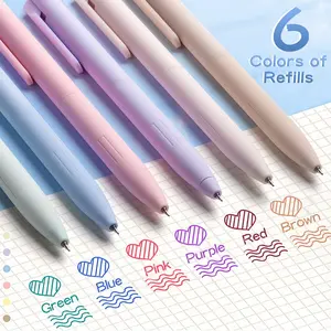 6/18pcs Pastel Gel Pens, Morandi Color Ink Pens, Cute Retractable Design, Retractable Feature, Handwriting Control, 0.5mm Fine Tip Quick Dry, Fine Point Precision, Aesthetic Appeal Nurse School Writing Stationery Office Supplies