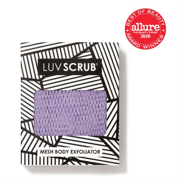 LUV SCRUB LUVENDER Authentic African Exfoliating Mesh Sponge,Ghana Loofah Washcloth Scrubber for Smooth Skin, Body Exfoliator Korean Scrub for Bathroom, Estheticians, Waxing salons, Spa, Gym, Gift for Girlfriend, Allure Best of Beauty Award Winner