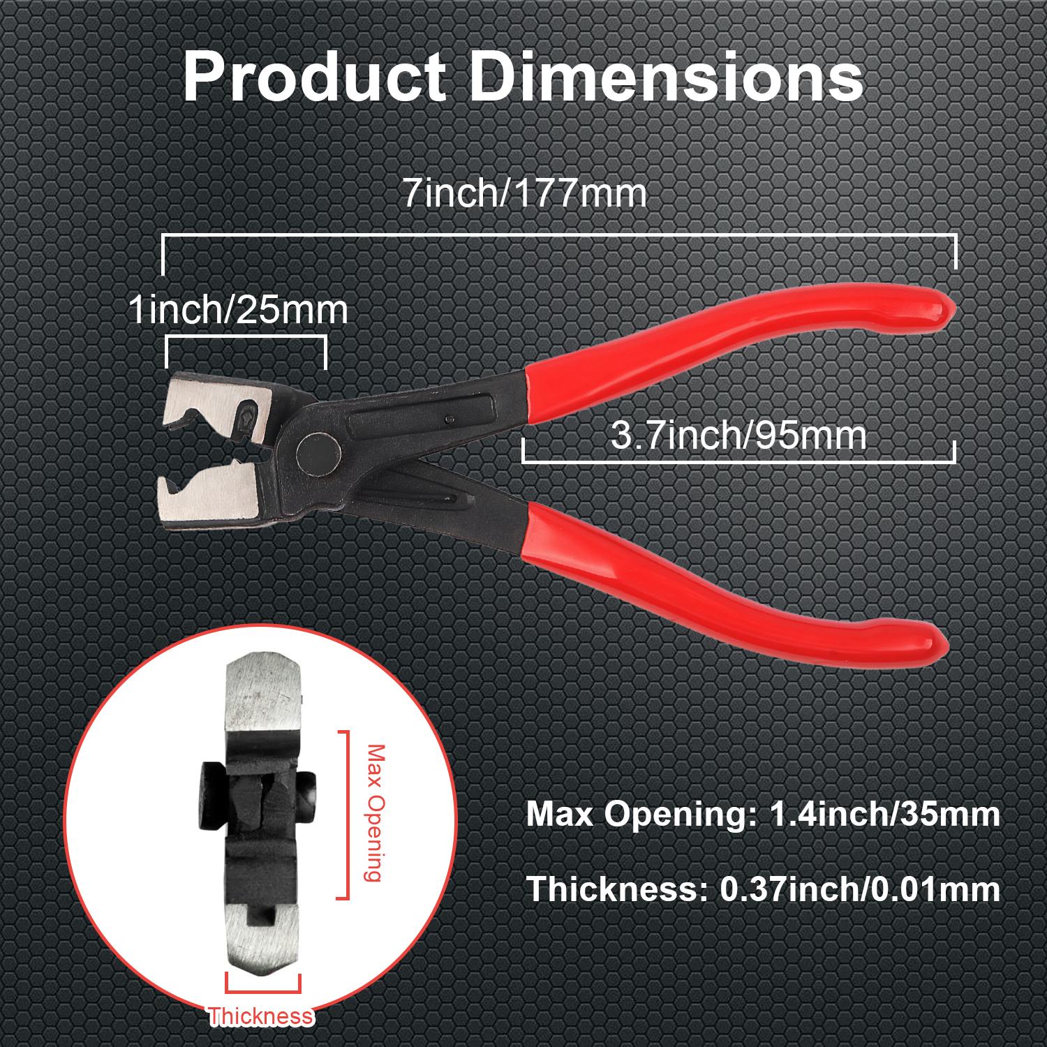 Clic-R Hose Clamp Pliers for Removal and Installation of Ring-Type or Flat-Band Hose Clamps Auto Repair Tool for Fuel Line EVAP Coolant System Clamps