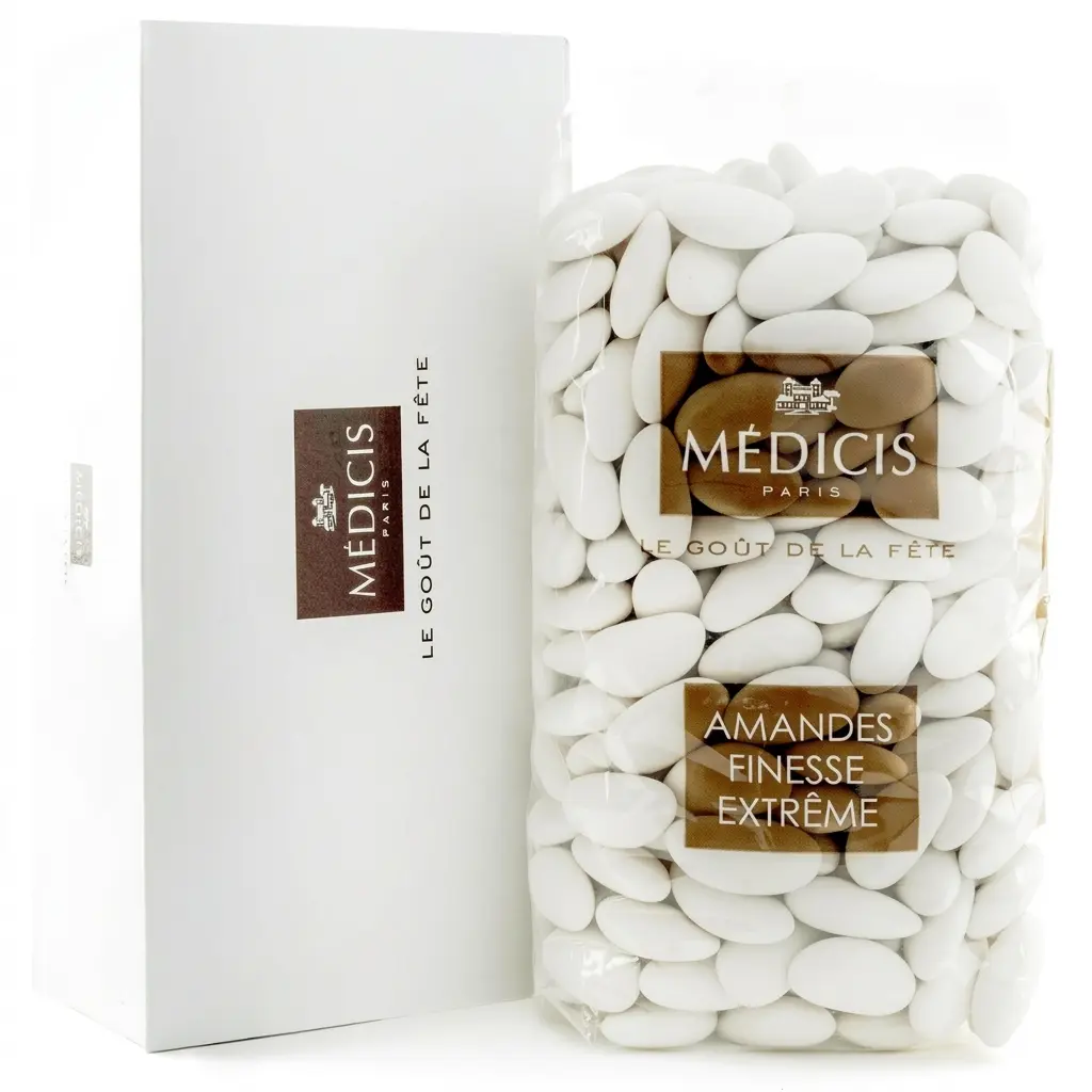 MEDICIS Traditional Premium Almond Candy - 330-Count, 2.2lbs White Bag Sweet Treat, Mini Candy-Coated Nut Snack for Gender Reveal Parties, Wedding Favors, Quality Guaranteed Traditional Favorite