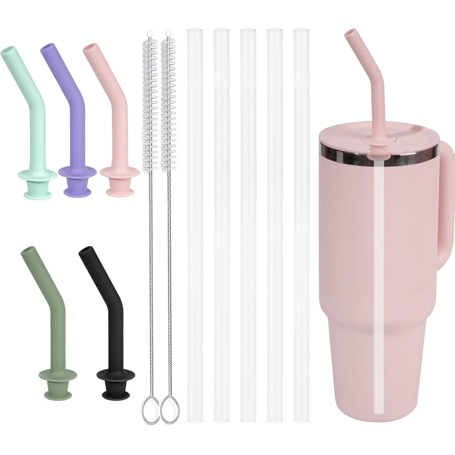 5 count Press in Straw for Hydroflask Tumbler, Replacement Straws for Hydro Flask Tumbler Straw 20 oz, 28 oz, 32 oz, 40 oz