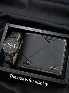 Men's Business Casual Set + Wallet Gift Box, Casual Wristwatch Set, Perfect for Daily Wear & Special Occasions Like Father's Day Birthday Thanksgiving