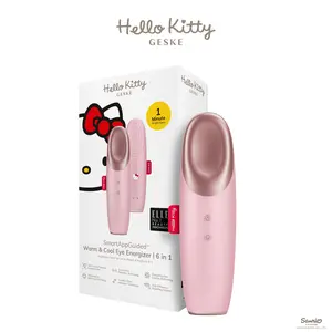 GESKE x Hello Kitty SmartAppGuided™ Warm & Cool Eye Energizer | 6 in 1 | Heated Eye Massager | Combat Dark Circles & Under-Eye Bags | Revive Droopy Eyelids | Anti-Stress & Relaxation | Sonic Massaging