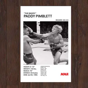 Paddy Pimblett Poster, Paddy The Baddy Pimblett Print, MMA Poster